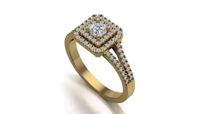 Engagement ring diamond ring 3d model ladies ring