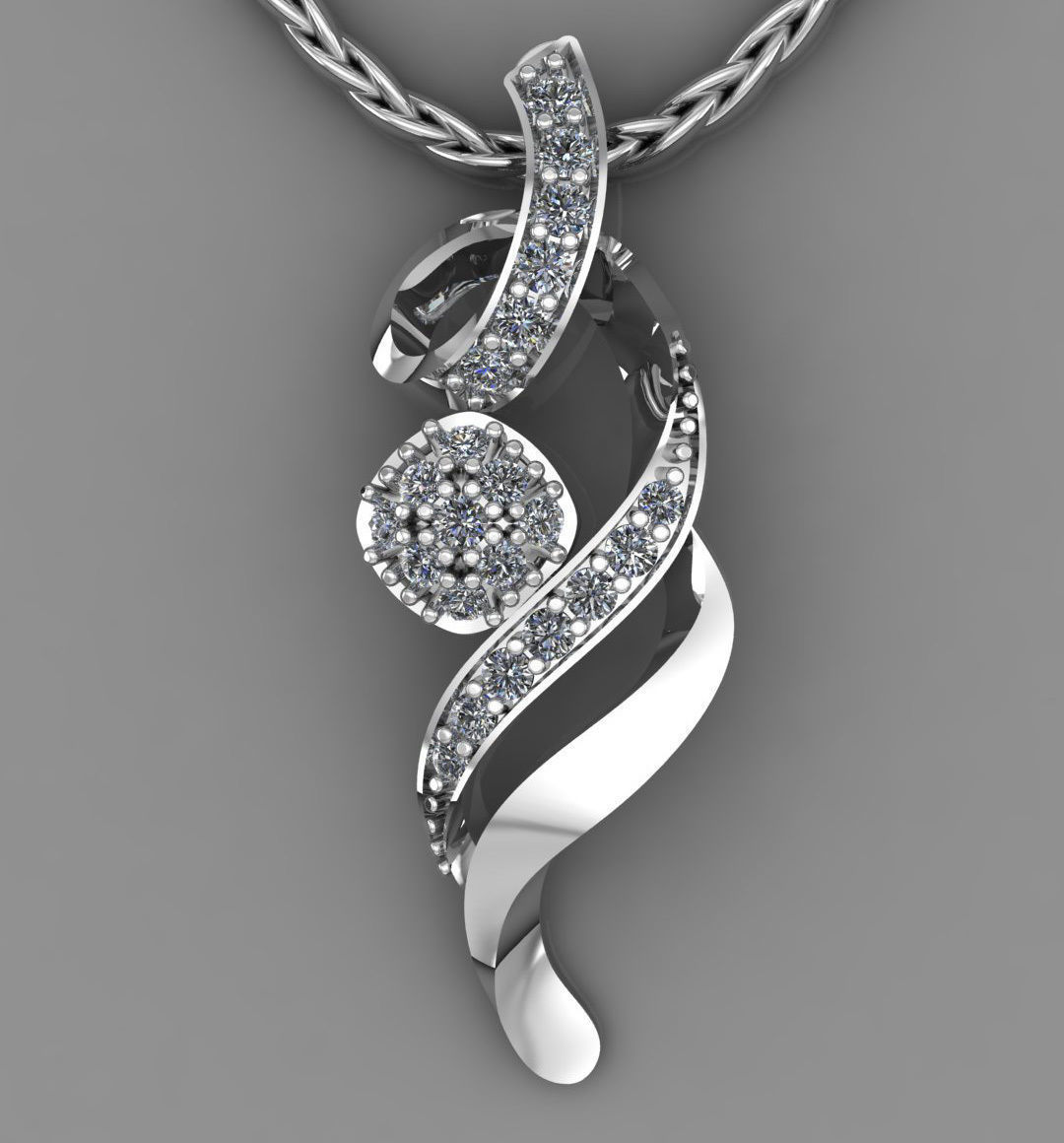 Stone Pendant 3D print model_8