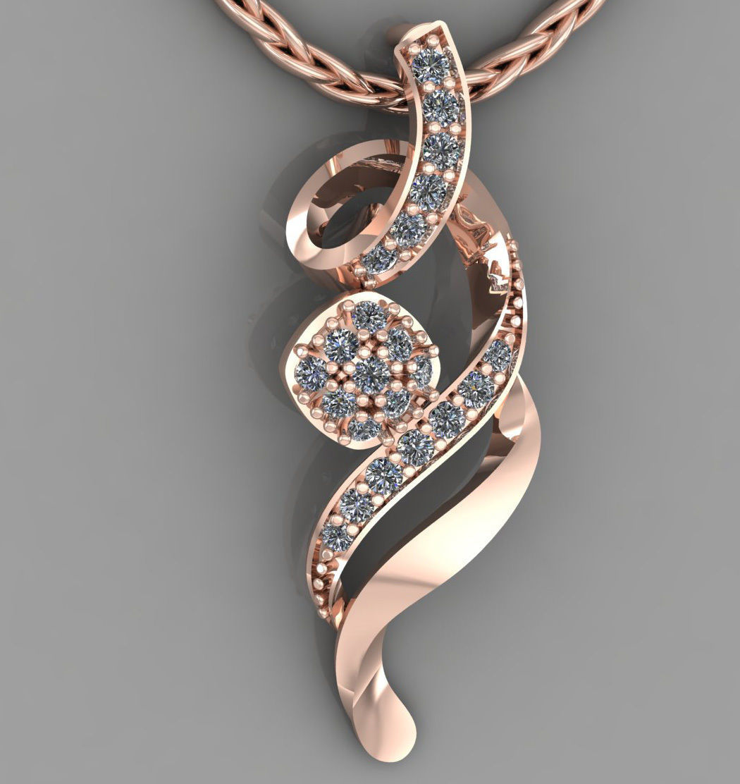 Stone Pendant 3D print model_7