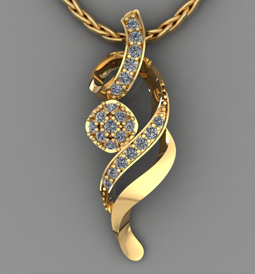 Stone Pendant 3D print model_9