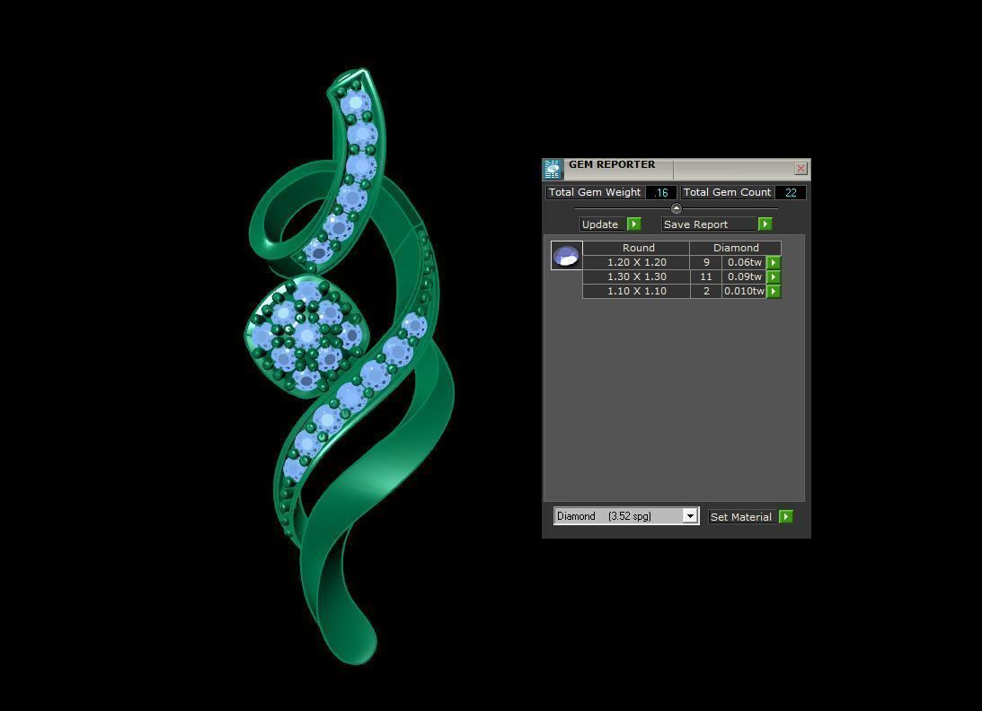 Stone Pendant 3D print model_4