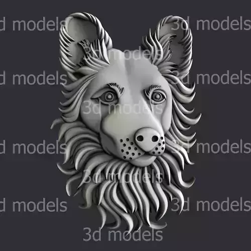 3d STL models for CNC or 3d printer dog P452 3D mode