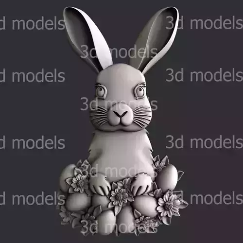 3d STL models for CNC or 3d printer easter bunny P453 3D model