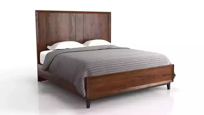 King Size Bed Stained Mahogany