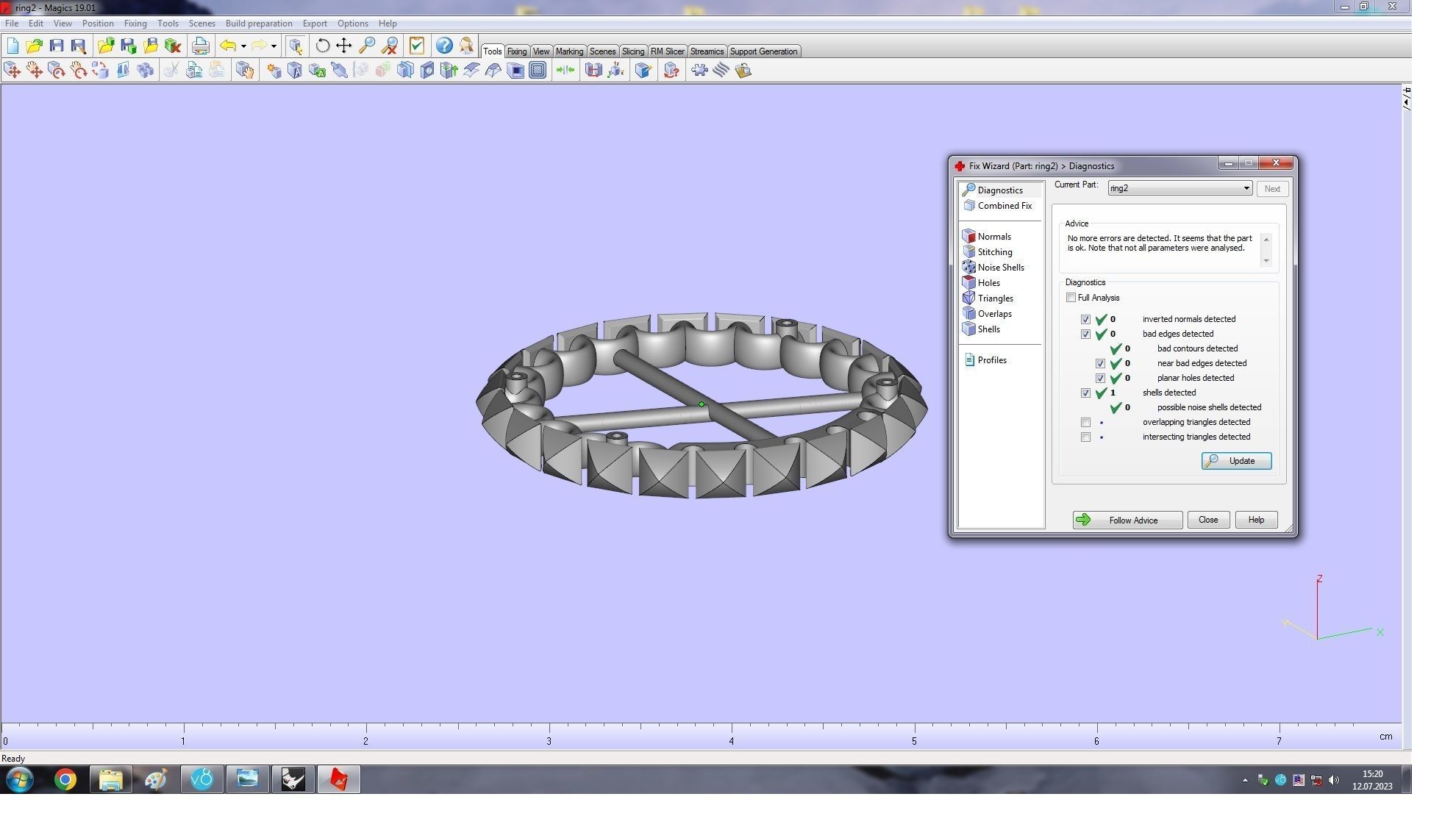 Clash Two Row Ring 17 5mm 3D print model_18