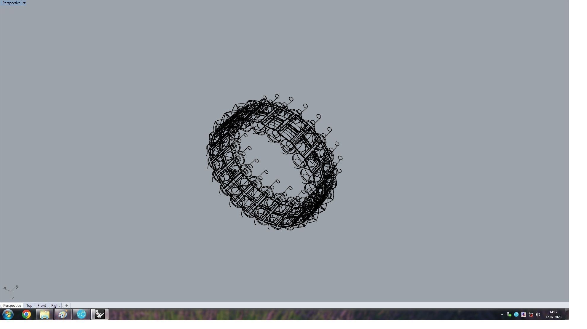 Clash Two Row Ring 17 5mm 3D print model_11