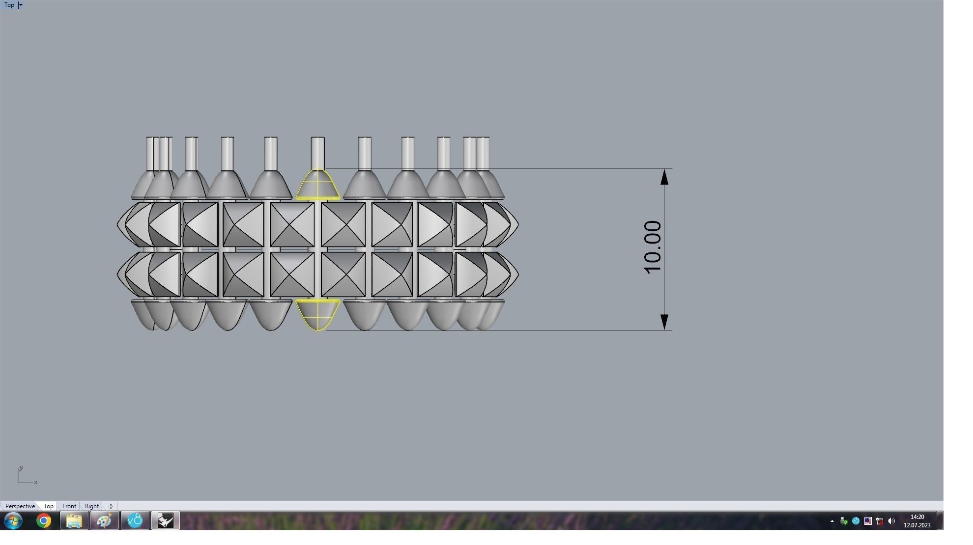 Clash Two Row Ring 17 5mm 3D print model_13