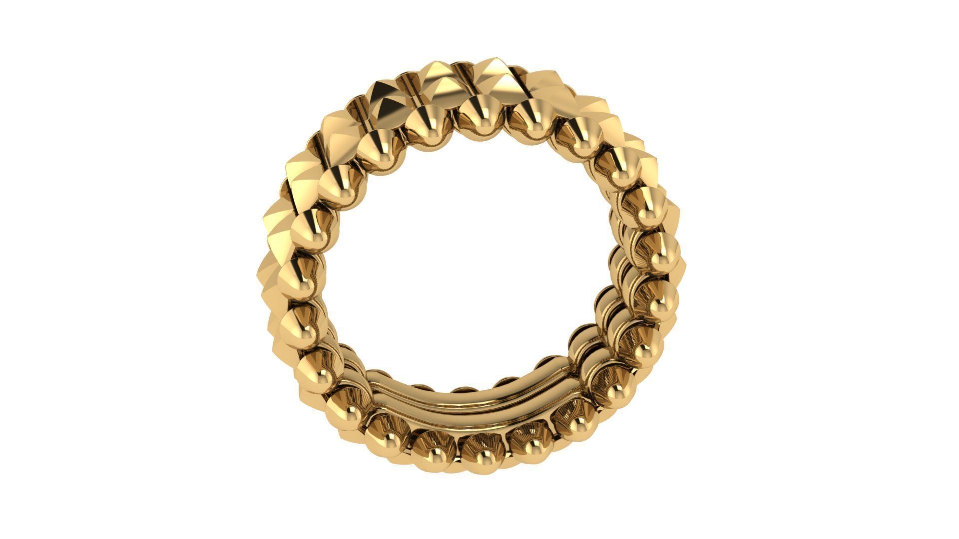 Clash Two Row Ring 17 5mm 3D print model_1