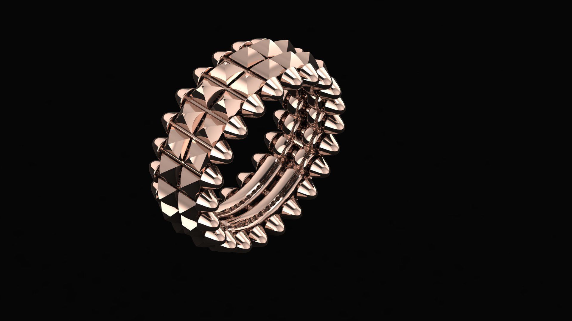 Clash Two Row Ring 17 5mm 3D print model_10