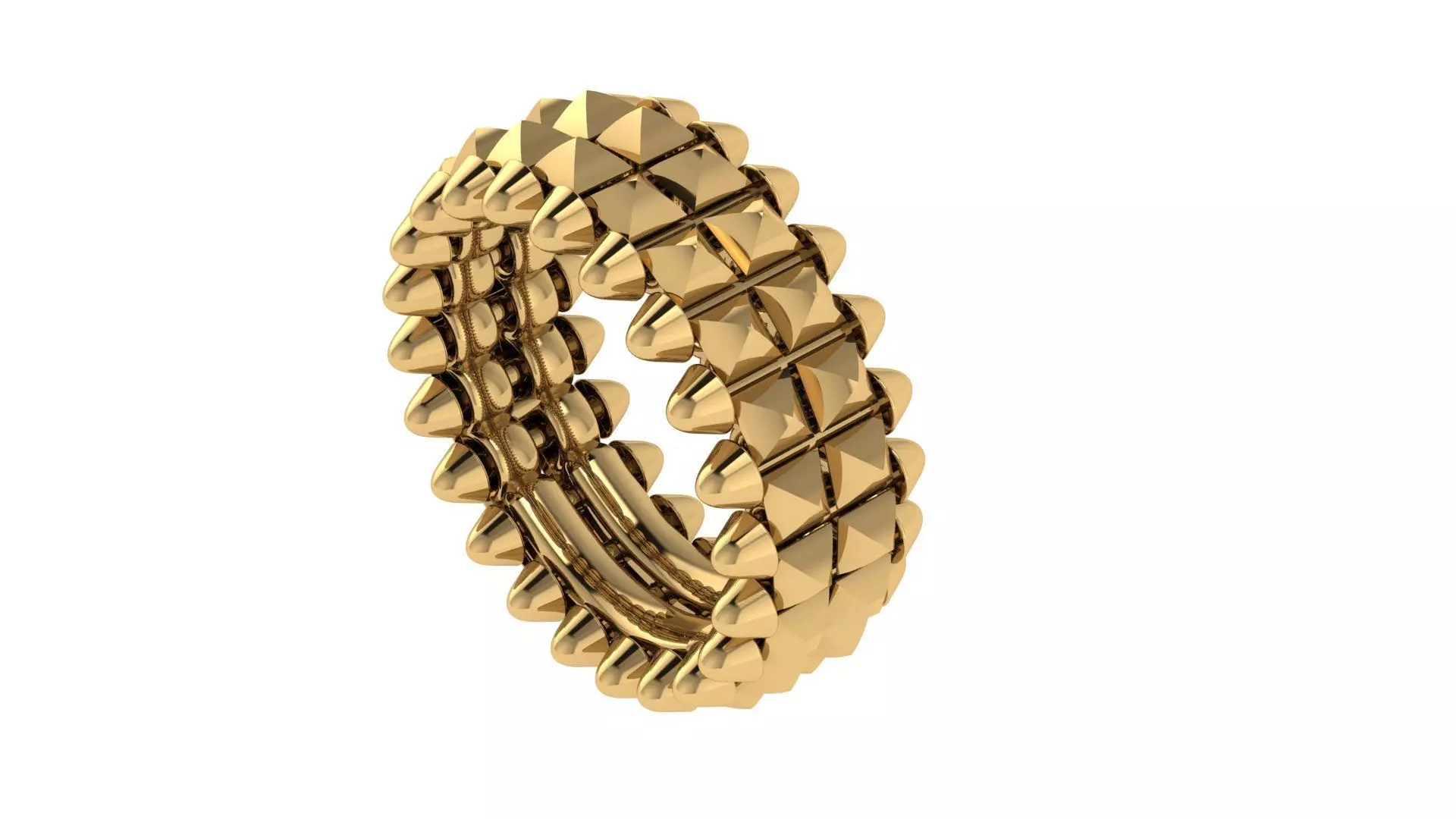 Clash Two Row Ring 17 5mm 3D print model_0