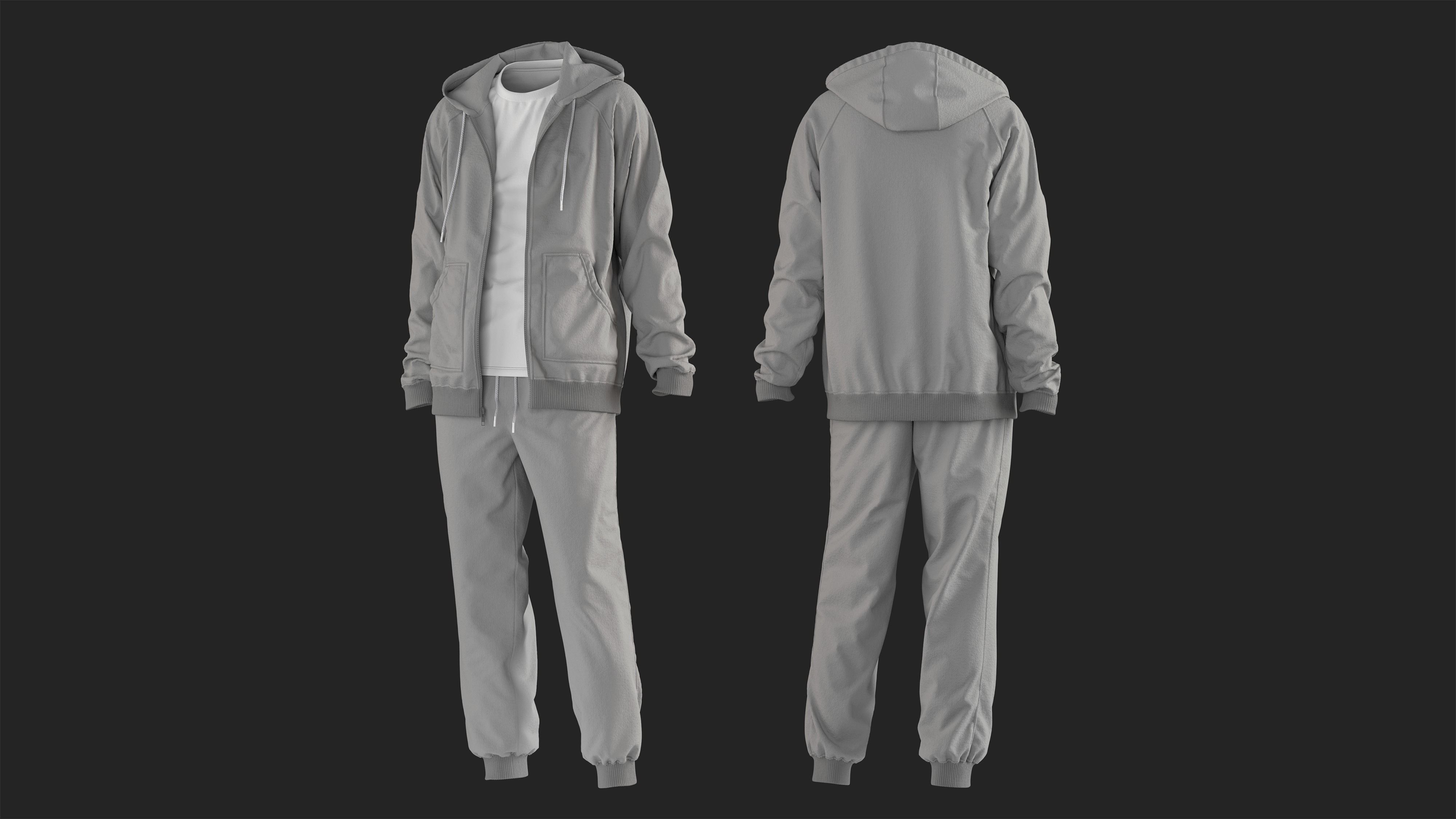 Tracksuit Marvelous Designer project and OBJ 3D model_3