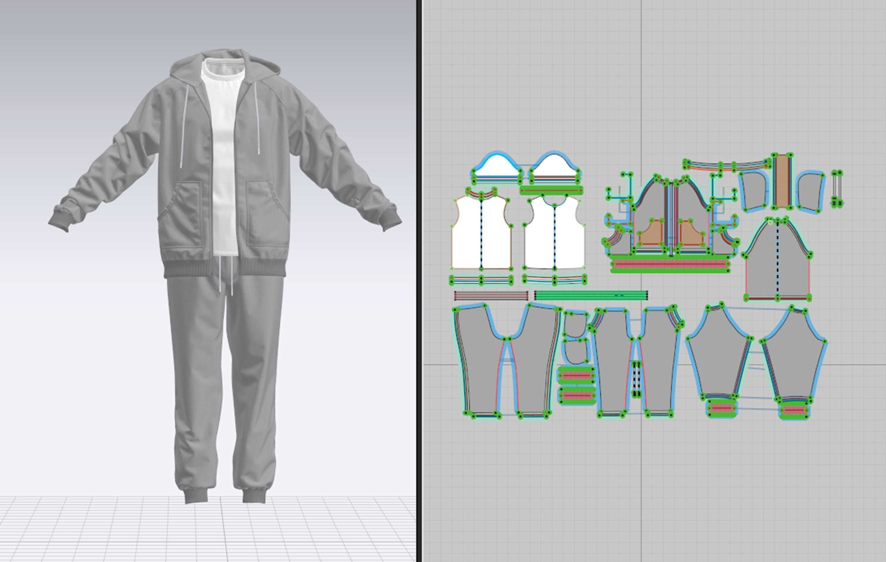 Tracksuit Marvelous Designer project and OBJ 3D model_5