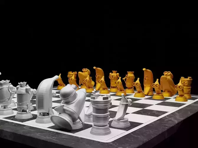 Minions Chess Set - Minions Characters 6 Different Chess Pieces  Free 3D print model