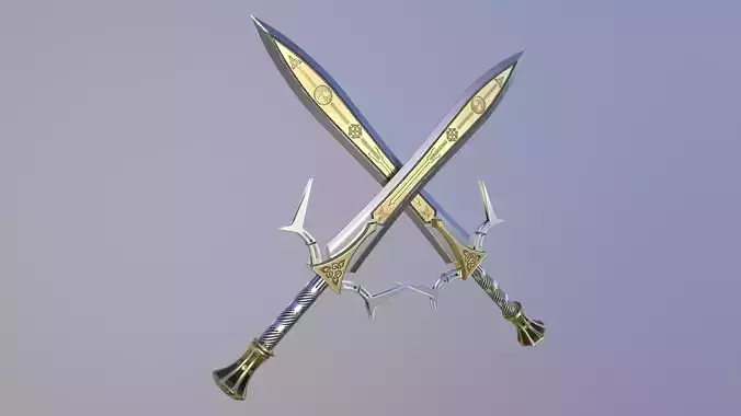 Lowpoly Gameready Fantasy Sword 3D model Low-poly 3D model