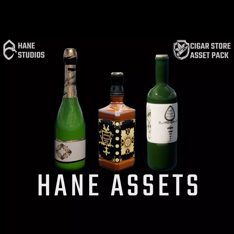 Vintage Drinks - Beverages - Classic Low-poly 3D model