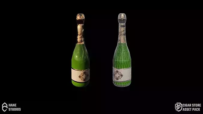 Vintage Drinks - Beverages - Classic Low-poly 3D model 3
