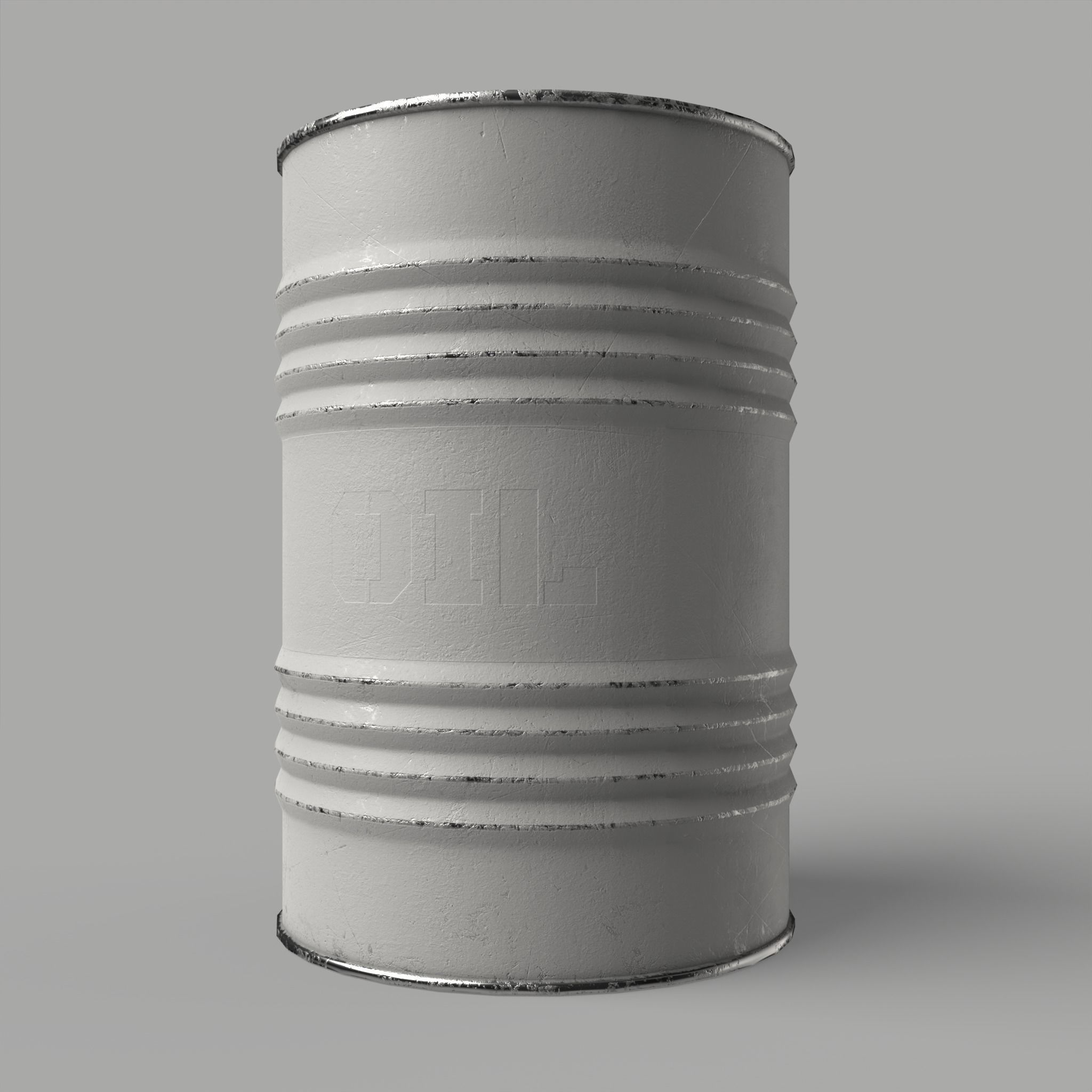 Oil Barrel Drum Metal Rusty Red Blue Low-poly 3D model_8
