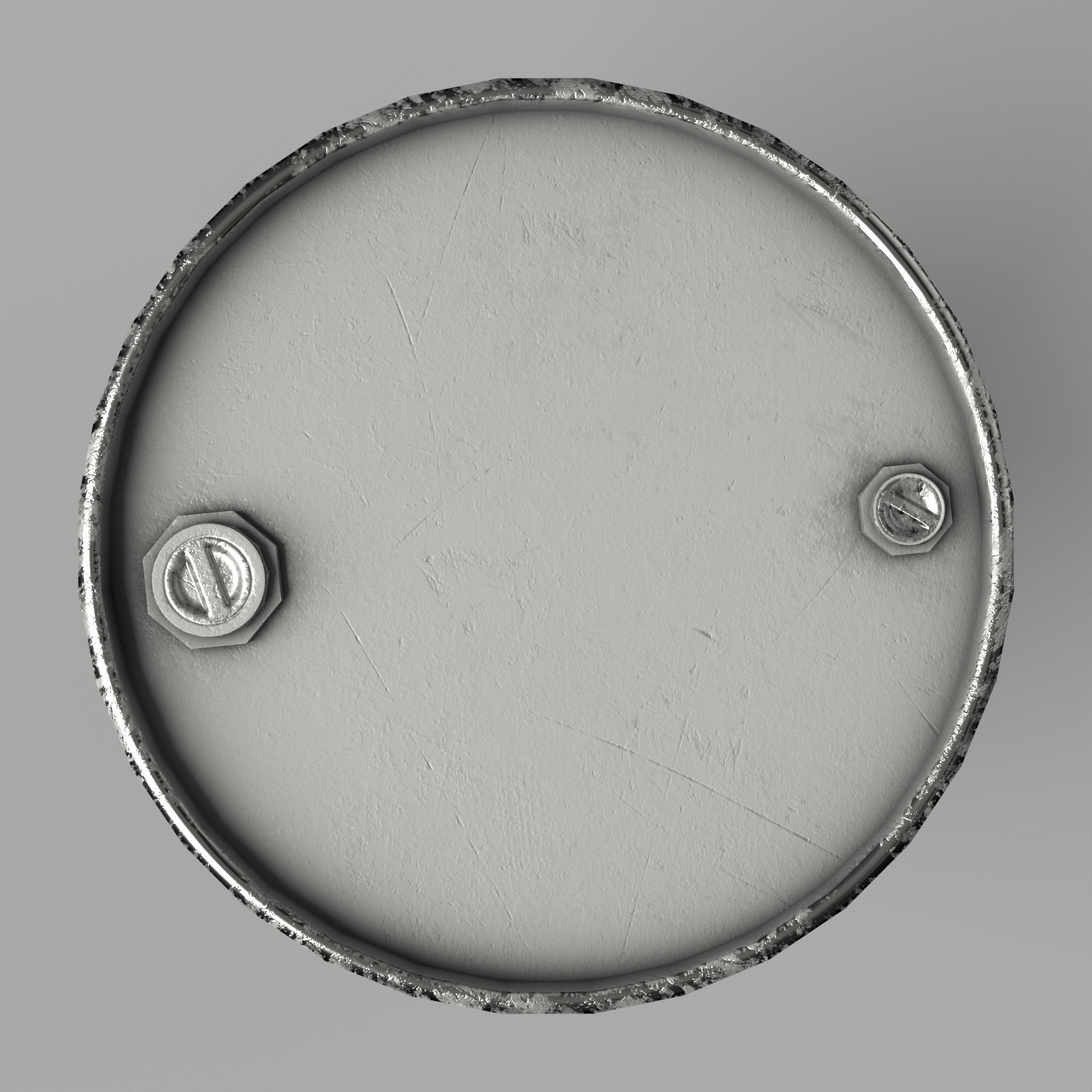 Oil Barrel Drum Metal Rusty Red Blue Low-poly 3D model_12