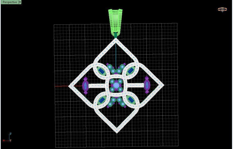 Kalpli Kare Kolye 3D model_3