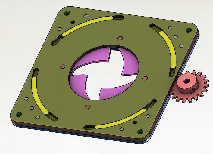 D70T8B4TY2 Motorized Manually open close shutter CNC machining  3D print model_18