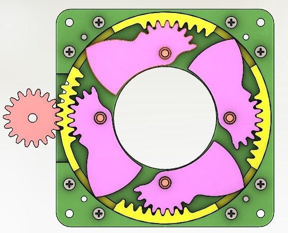 D70T8B4TY2 Motorized Manually open close shutter CNC machining  3D print model_21