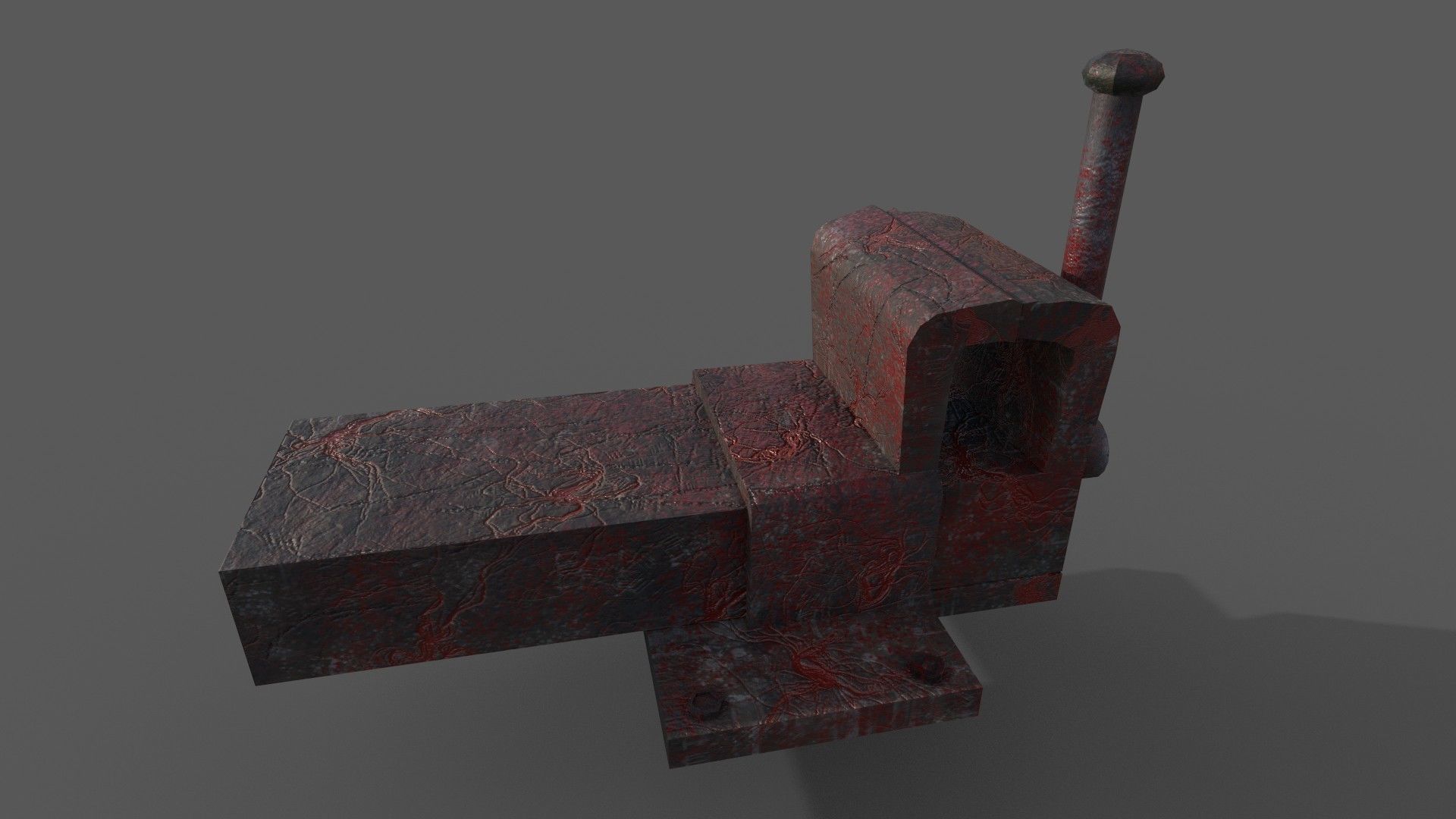 Dark Butchery Watcher Vessel Grim Grip Clamp Slaughter Table Low-poly 3D model_15