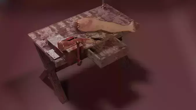 Dark Butchery Watcher Vessel Grim Grip Clamp Slaughter Table Low-poly 3D model