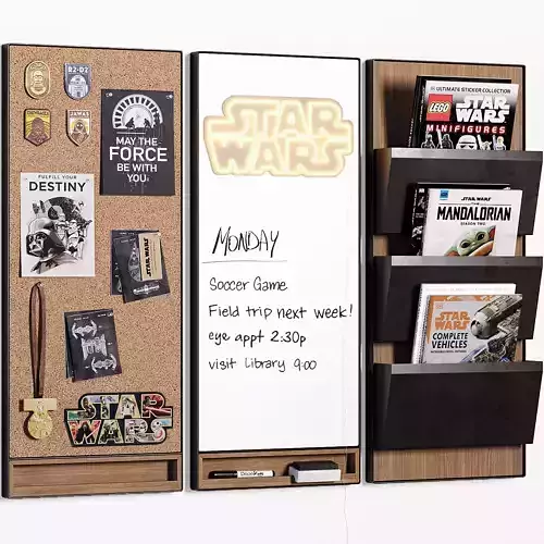 Pottery Barn Star Wars Corkboard Whiteboard File Organizer  3D model