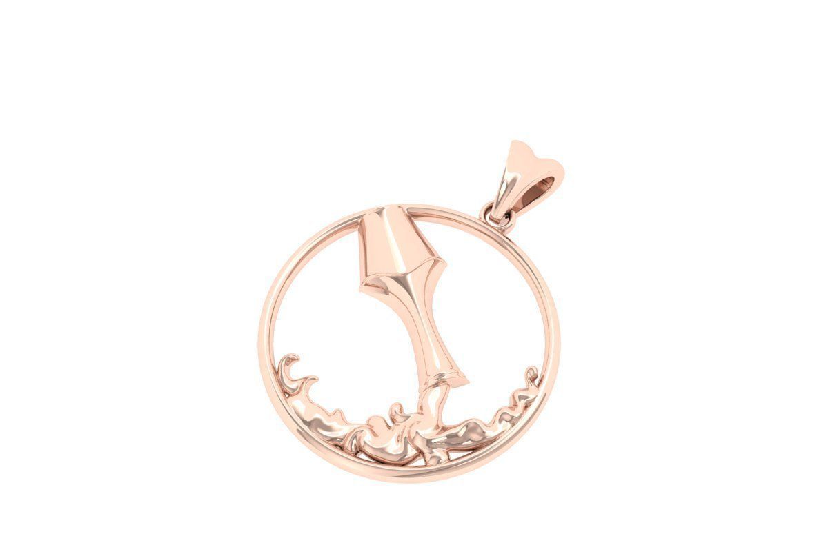 Aquarius Pendant 3D print model_1
