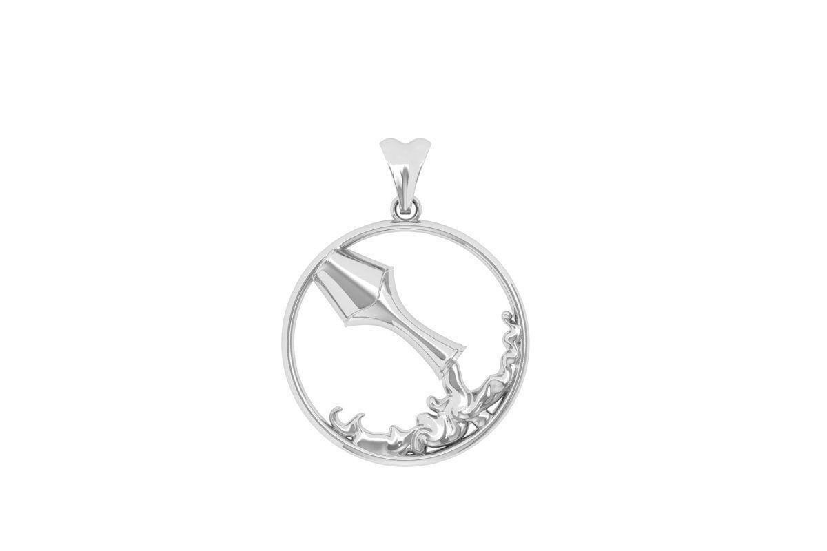 Aquarius Pendant 3D print model_5