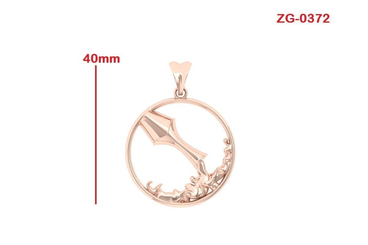 Aquarius Pendant 3D print model_4