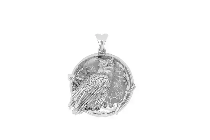 Owl pendant medallion jewelry