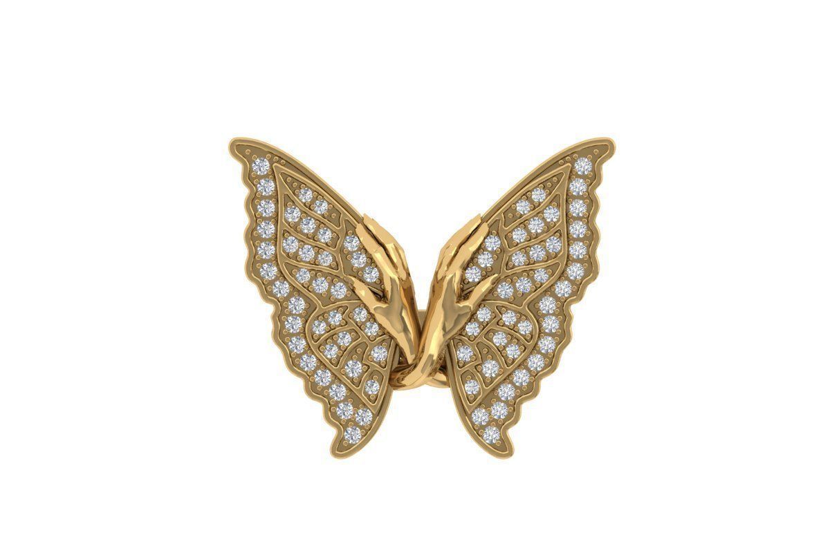 Butterfly Rings 3D print model_3