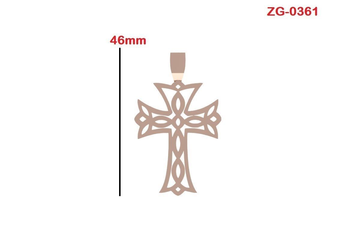 Cross Pandent 3D print model_3