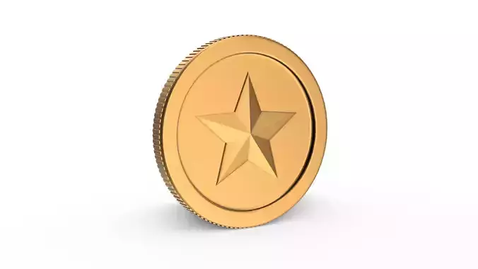 Star Coin Low-poly 3D model