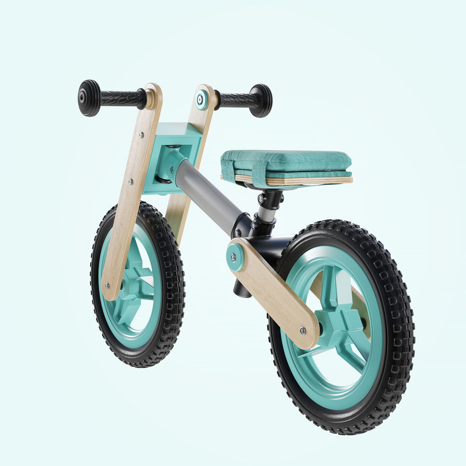 My First Go Balance Children Bike Turquoise 3D model_12