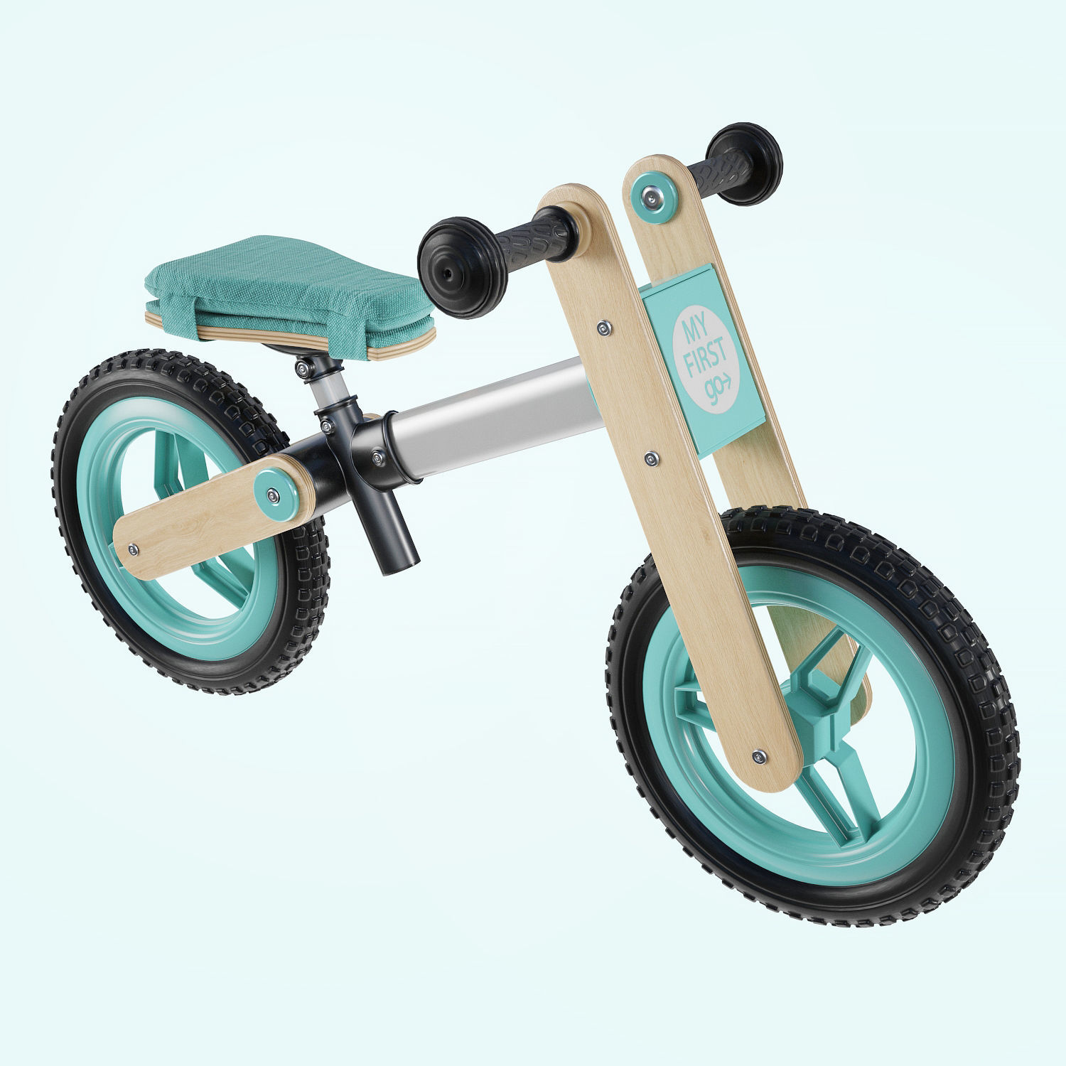 My First Go Balance Children Bike Turquoise 3D model_8