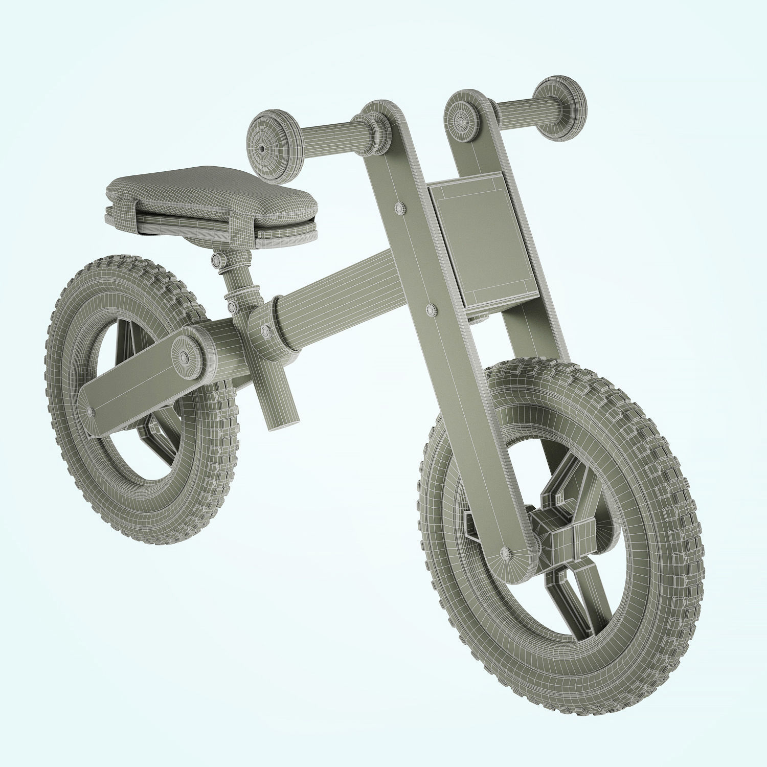 My First Go Balance Children Bike Turquoise 3D model_15