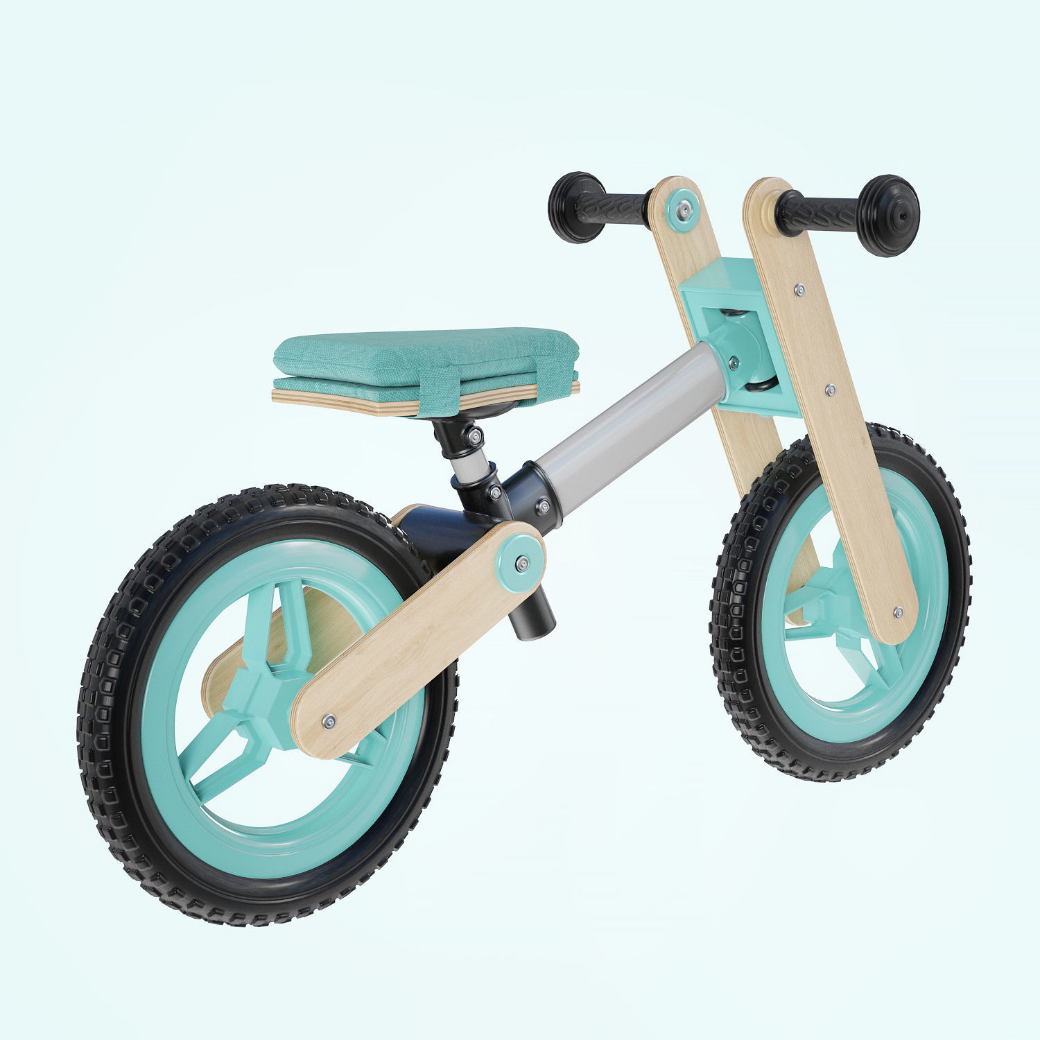 My First Go Balance Children Bike Turquoise 3D model_4