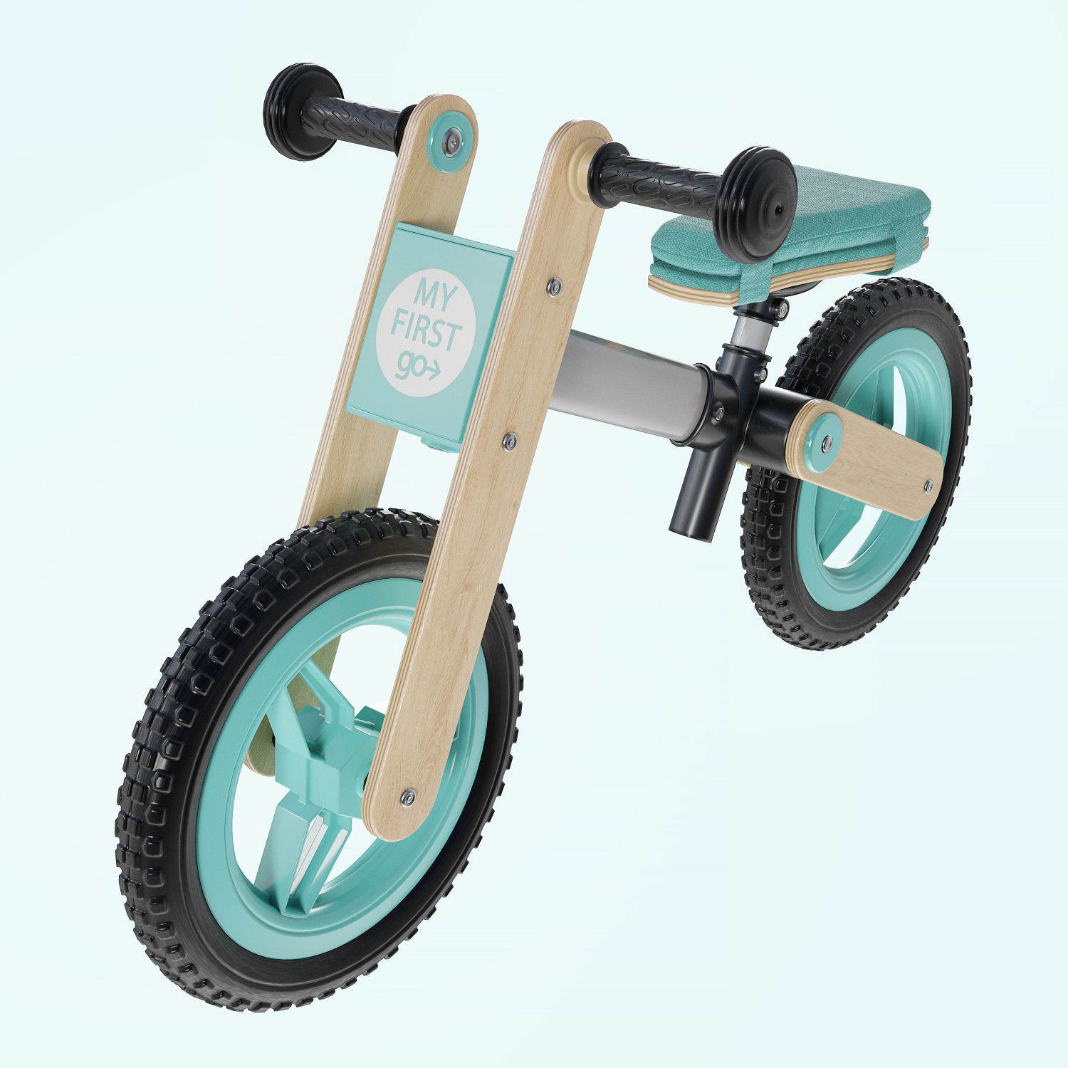 My First Go Balance Children Bike Turquoise 3D model_10