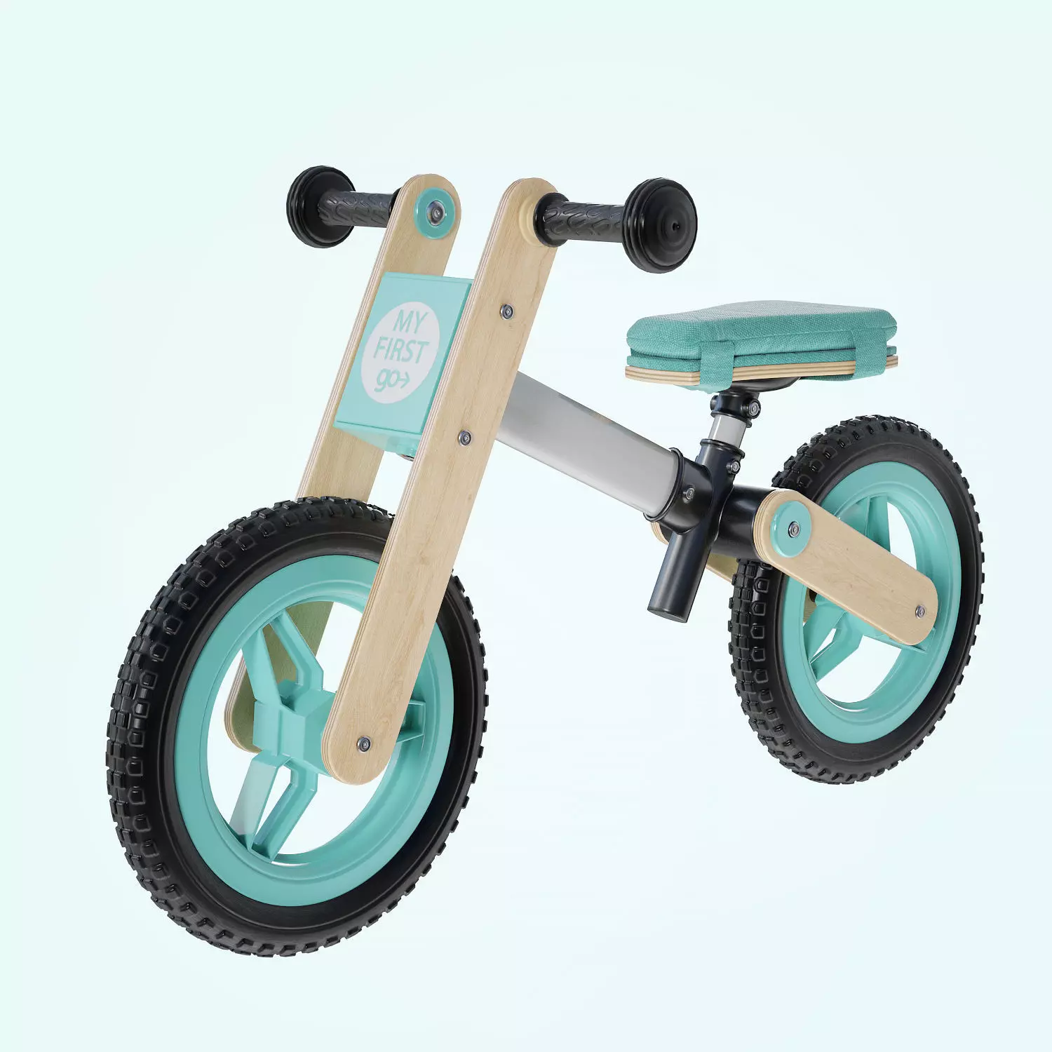 My First Go Balance Children Bike Turquoise 3D model_0