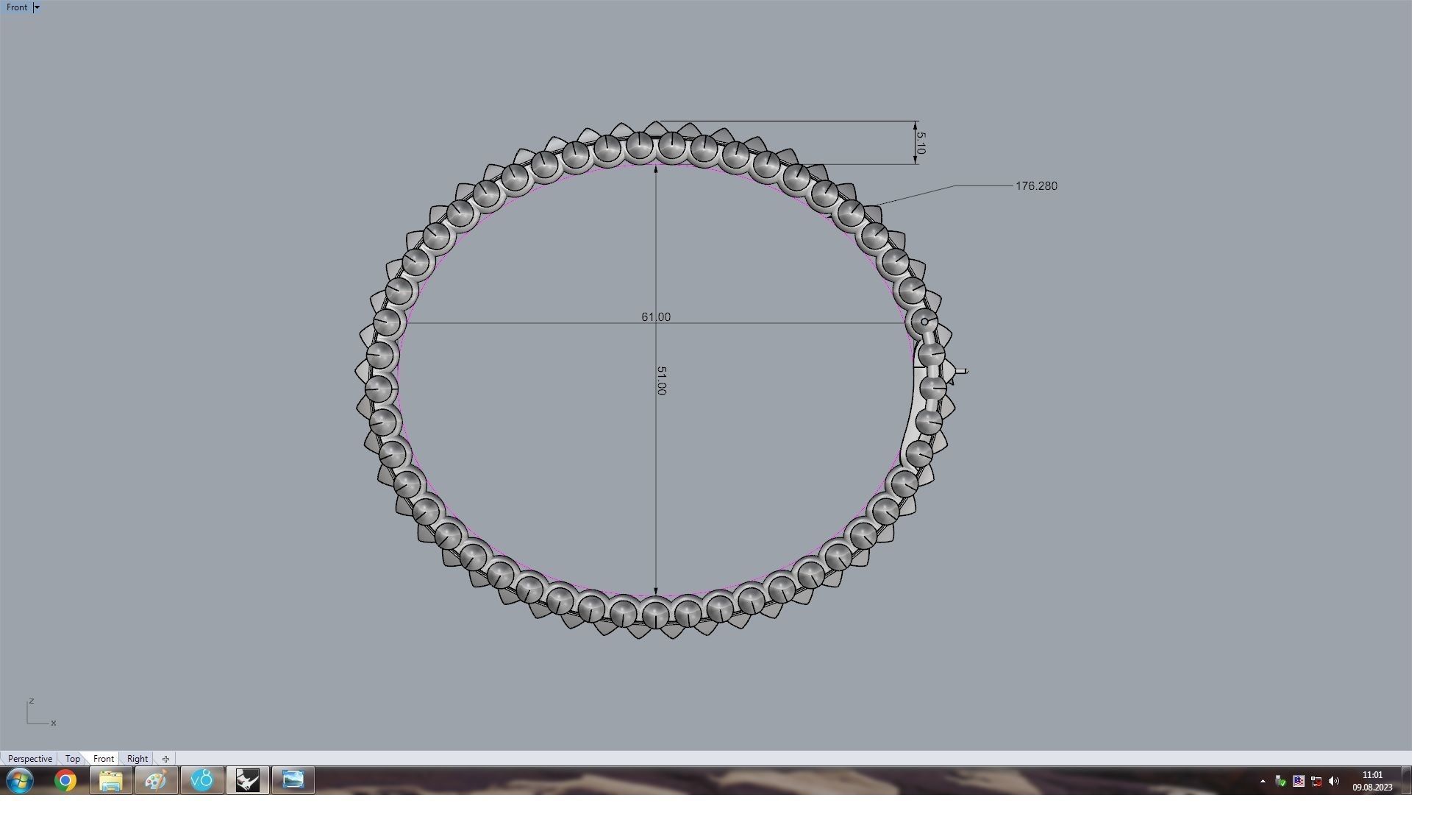  Clash Bracelet 176 mm 3D print model_13