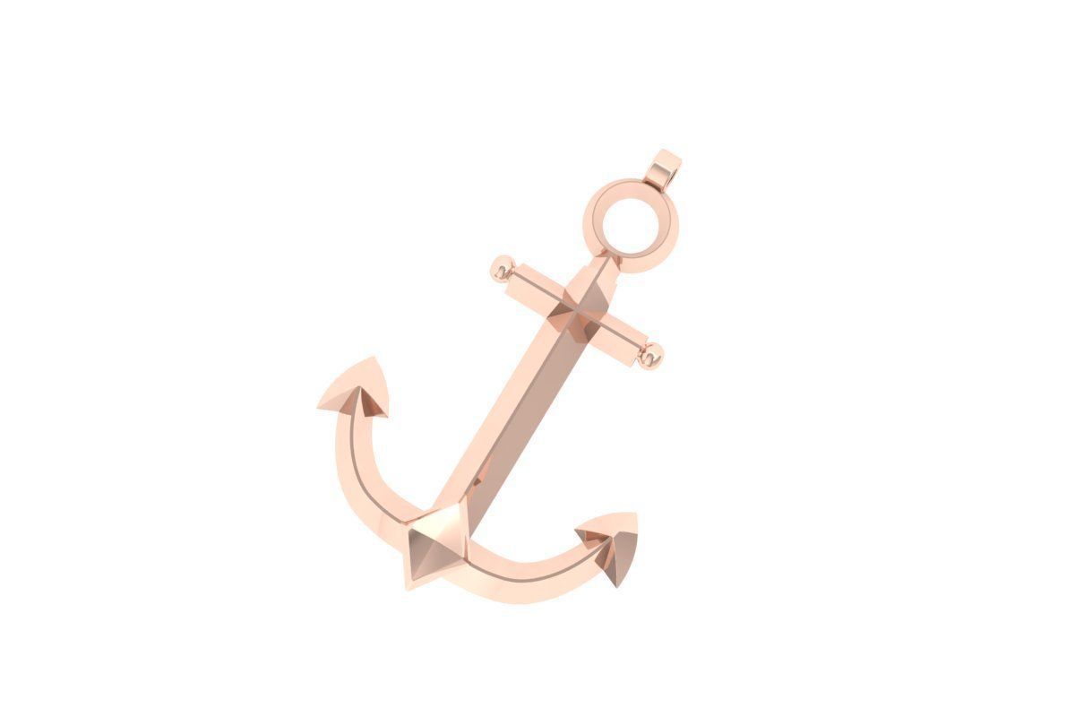 Anchor pendant 3D print model_5
