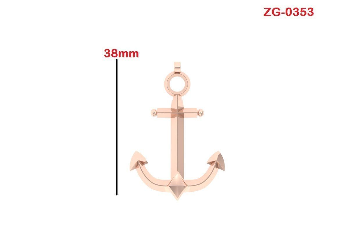 Anchor pendant 3D print model_2