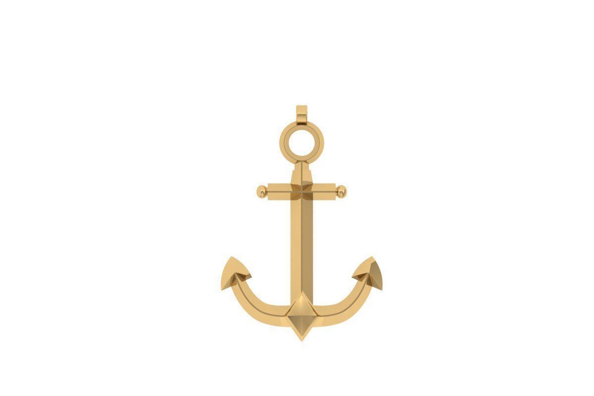 Anchor pendant 3D print model_3
