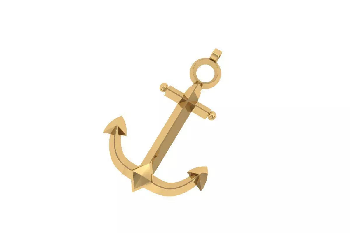 Anchor pendant 3D print model_0