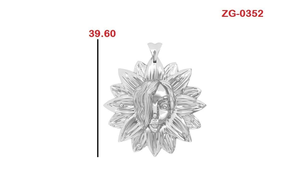 lily pendant 3D print model_5