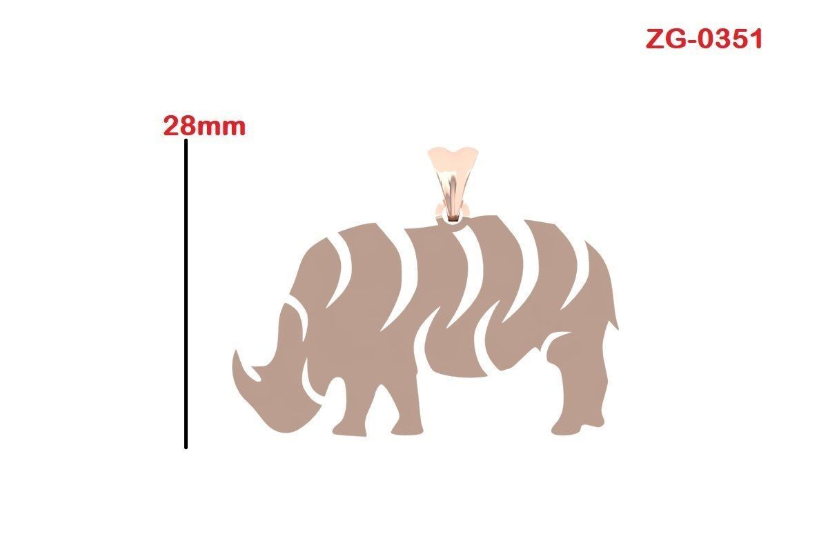 Elephant Pandent 3D print model_3