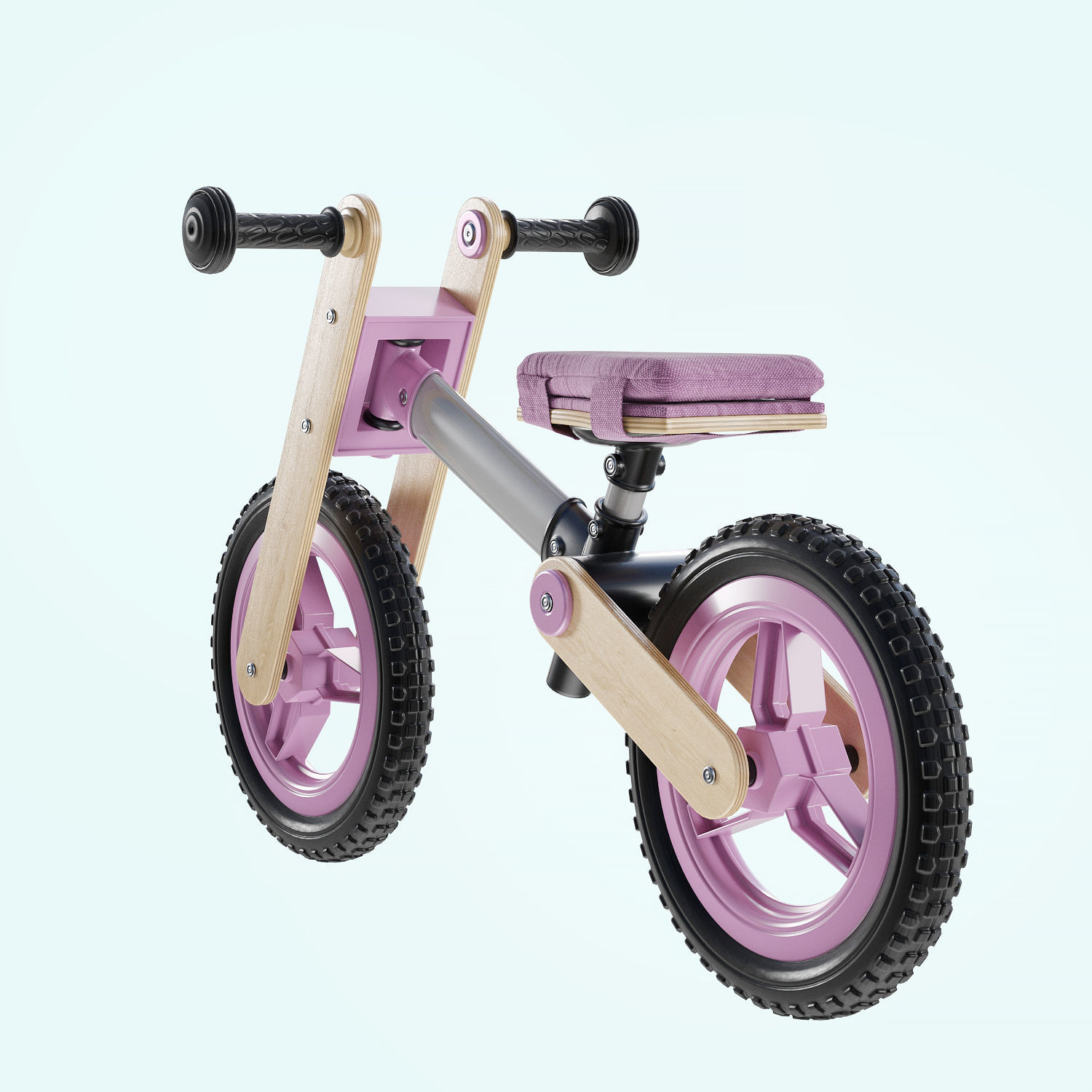 My First Go Balance Children Bike Pink 3D model_12