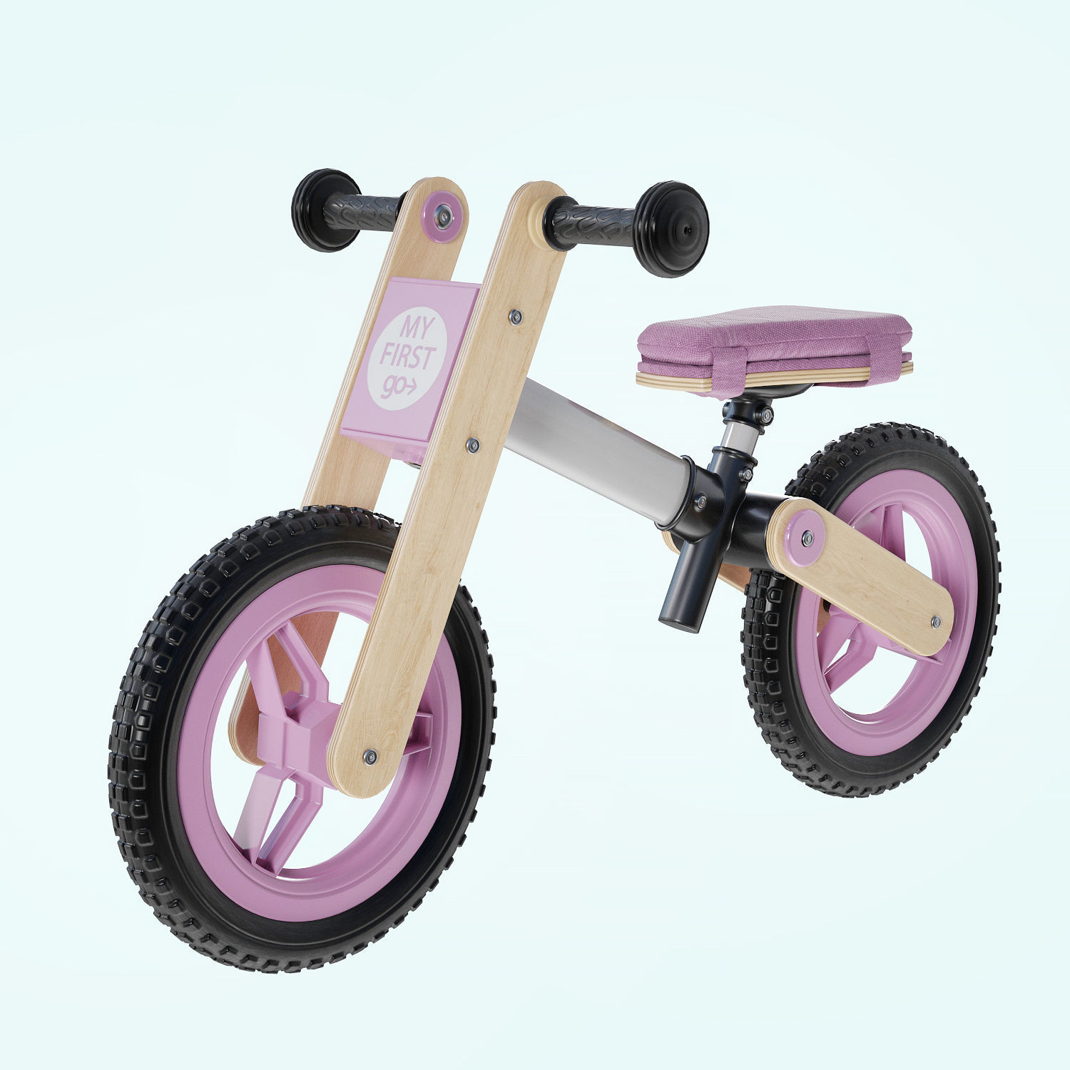 My First Go Balance Children Bike Pink 3D model_8